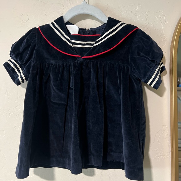 Other - Vintage Navy Blue Sailor Dress with Red Trim Size 12m Made in the USA